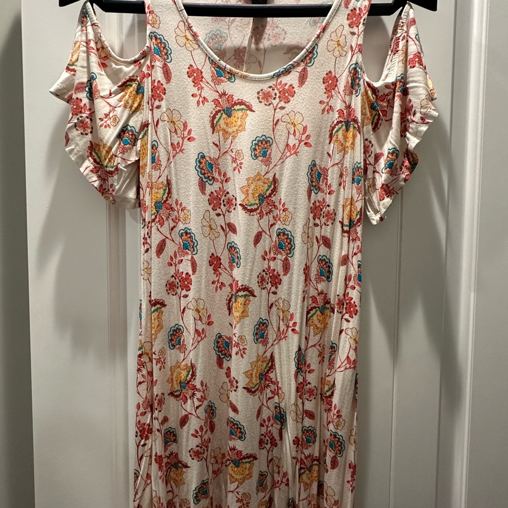 Floral Cold Shoulder Dress
